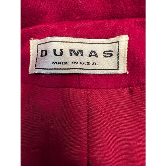Dumas Blazer Womens LRG 14 Red Wool Jacket One Button Lined Vintage Made In USA - Picture 4 of 13